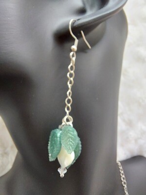 Elven Fern Bleeding Heart Earrings - Epoxy Resin