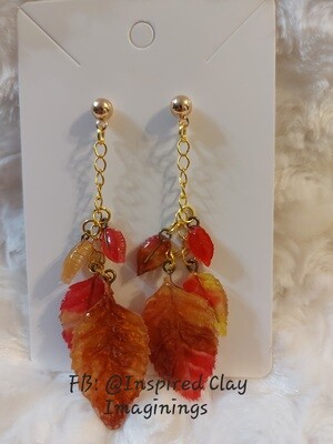 Autumn Falling Leaves Earrings - Epoxy Resin