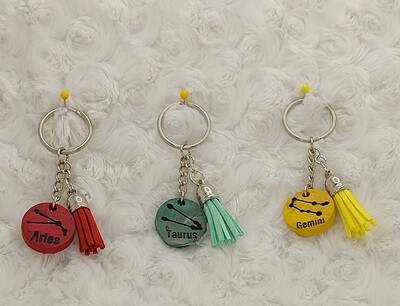 Zodiac Constellation Keychains - Polymer - Resin
