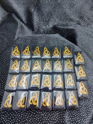 Odin - Triple Horned - Norse Pagan - Elder Futhark Runes Set - Epoxy Resin