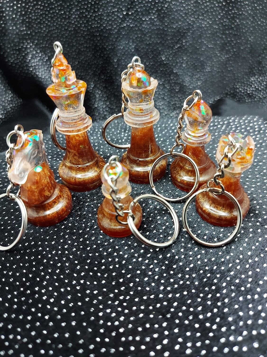 Western - International Chess Men - Chess Board - Keychain - Epoxy Resin
