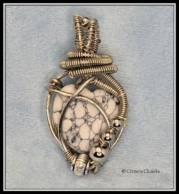 Polished Howlite Heart  - * Genuine *