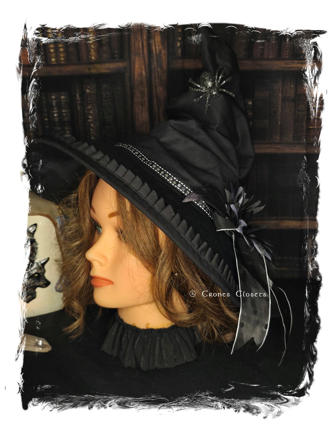 Black Daisy Witch Fairy Style Hat