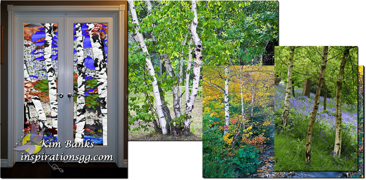 Birch trees: French doors