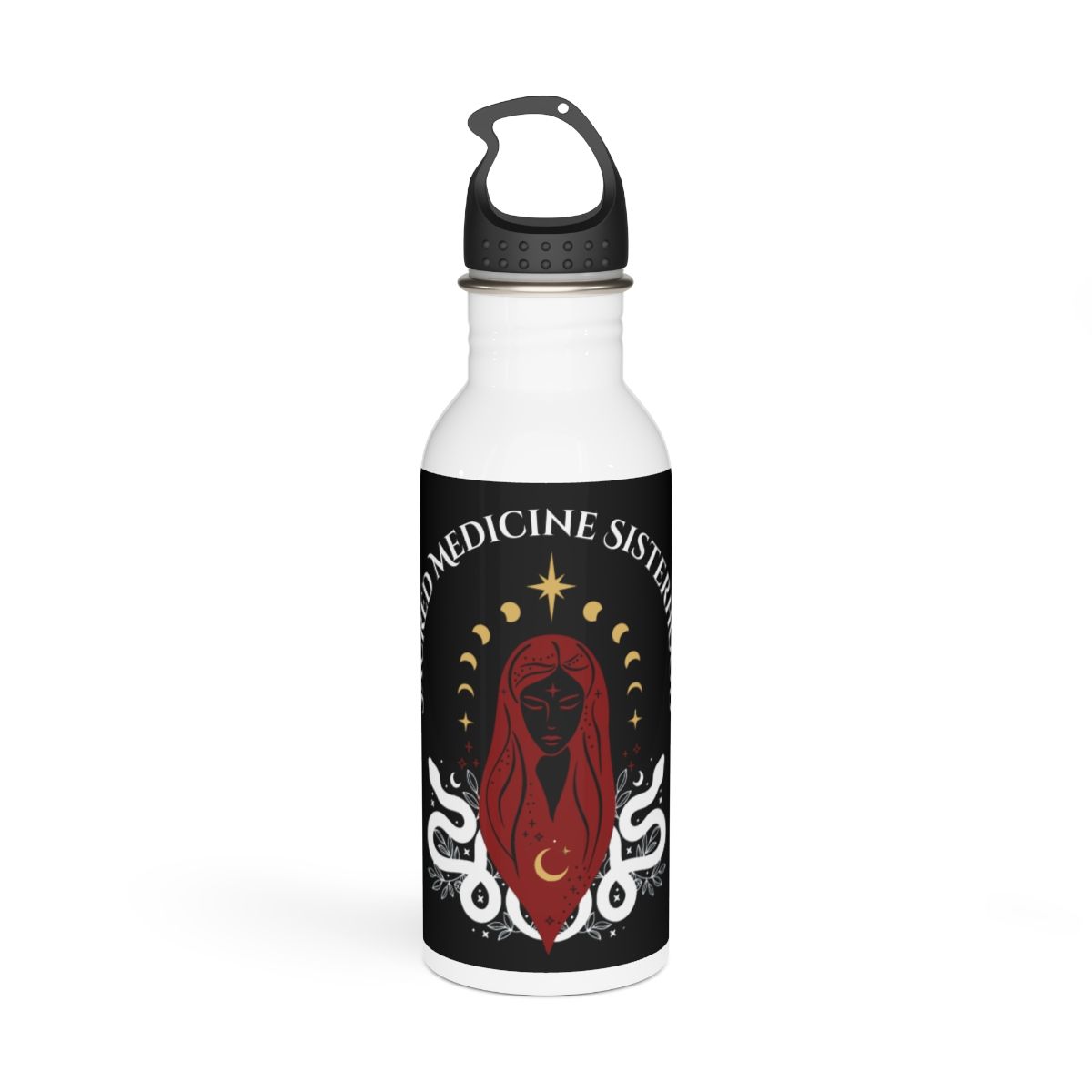 Sacred Medicine Sisterhood Stainless Steel Water Bottle - black