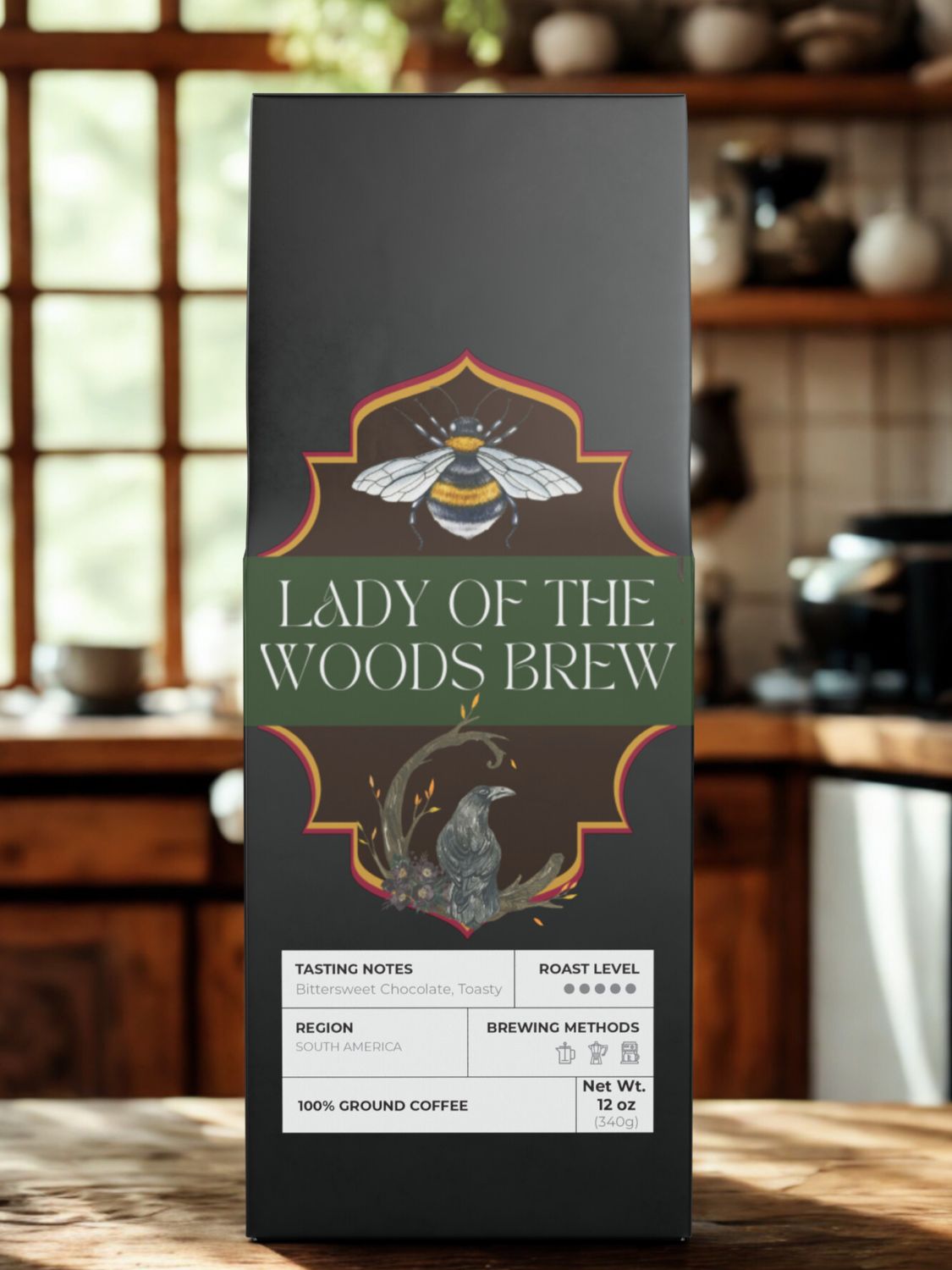 Lady of the Woods - Bitterroot Coffee Blend (Dark French Roast)