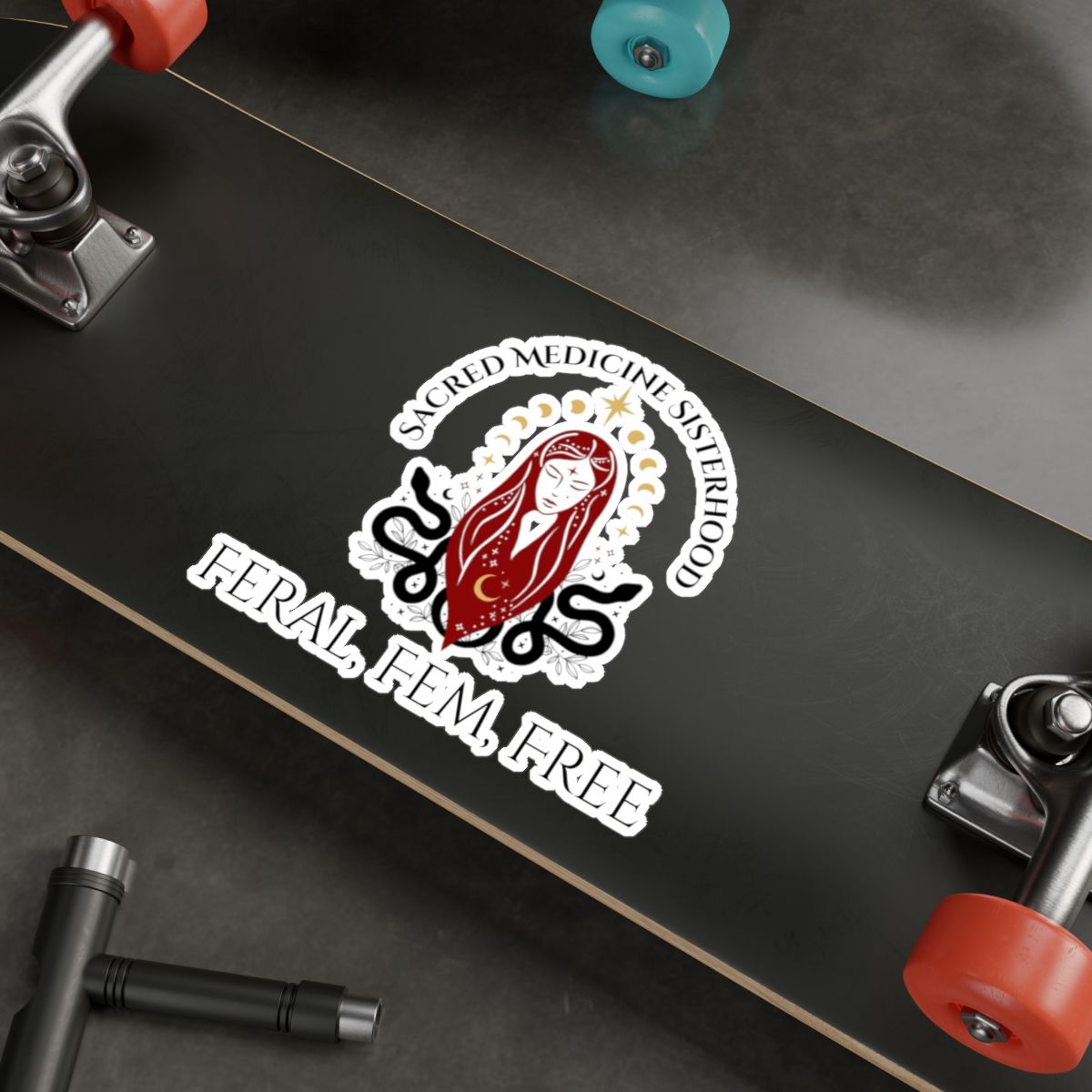  Feral. Fem. Free. Sacred Medicine Sisterhood Kiss-Cut Vinyl Decals