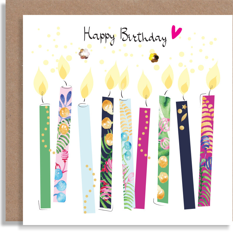 Birthday Candles Card - Handmade Card For Birthday - Birthday Party Celebration Card