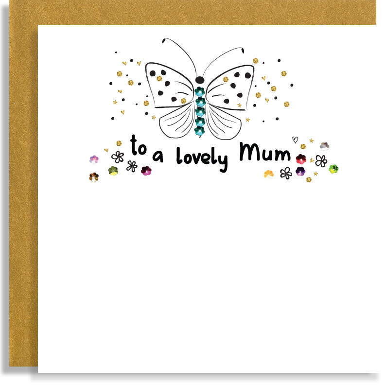 Happy Birthday Mum - Handcrafted Butterfly Card For Mum - Personalised Floral Butterfly Handmade Greeting Card