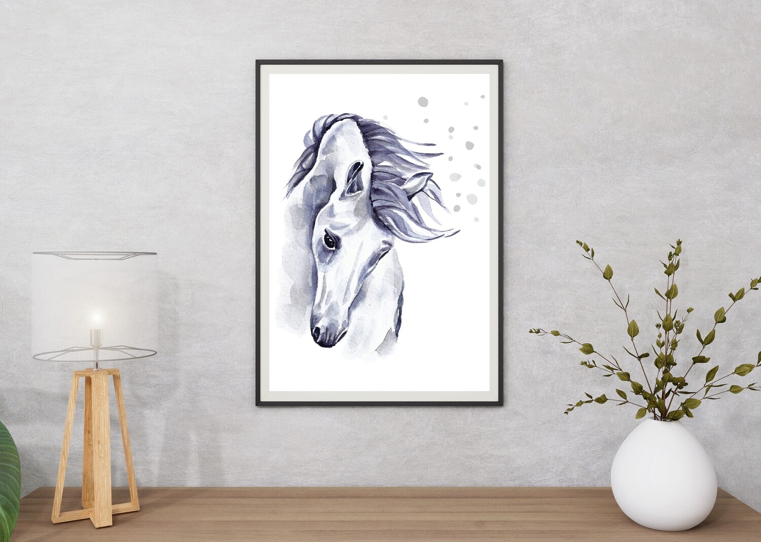 Horse Watercolour Art Print - Art Print for Home Decor - Interior Design Animal Digital Print - Horse Giclée Art Print - Personalised Animal Lover Gift