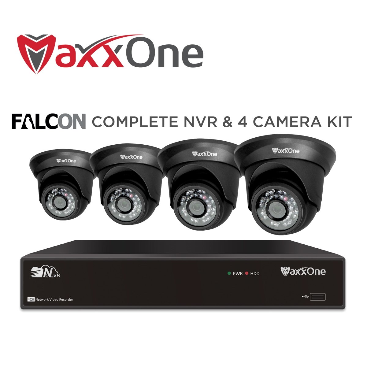 Maxone IP x 4 Camera system - 1080p 2mp