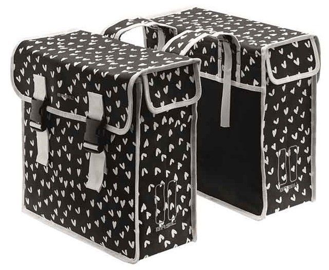 Basil Mara Xl Dubbele Fietstas 35l Heart Dots