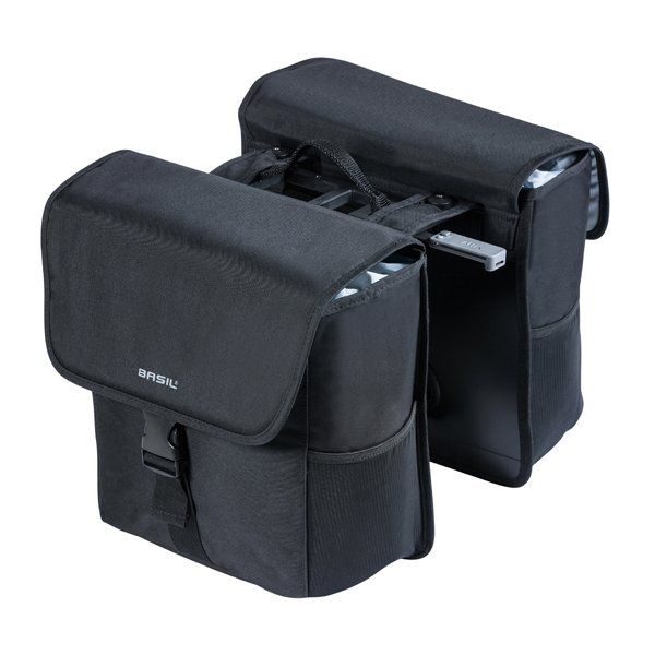 Basil Go Dubbele Fietstas Mik 32l Solid Black