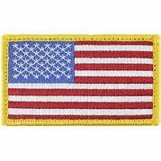 USA Gold Border Sew On Patch 2" x 3"