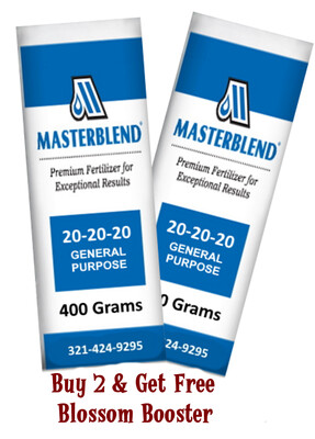 Masterblend 20-20-20 General Purpose Fertilizer get 2 - 400 GRAM BAGS, 800 Grams total
