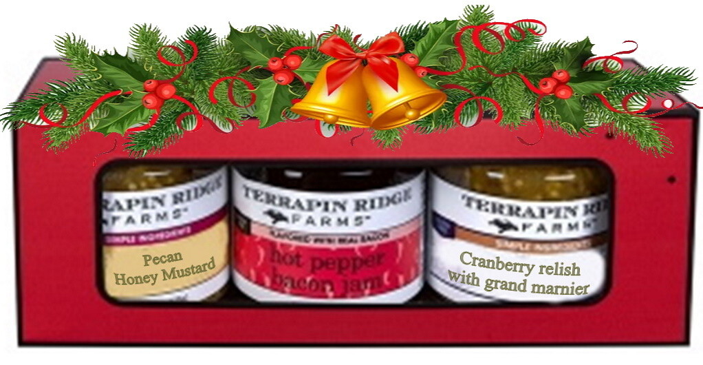 3 PACK XMAS GIFT BOX WITH CRANBERRY RELISH WITH GRAND MARNIER (TM)