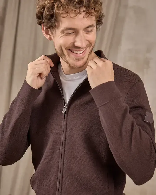 CARDIGAN ZIPPE CABOURG MARRON CARDIGAN ZIPPE CABOURG MARRON