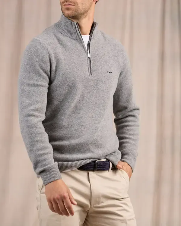 PULL COL CAMIONNEUR CACHOU GRIS