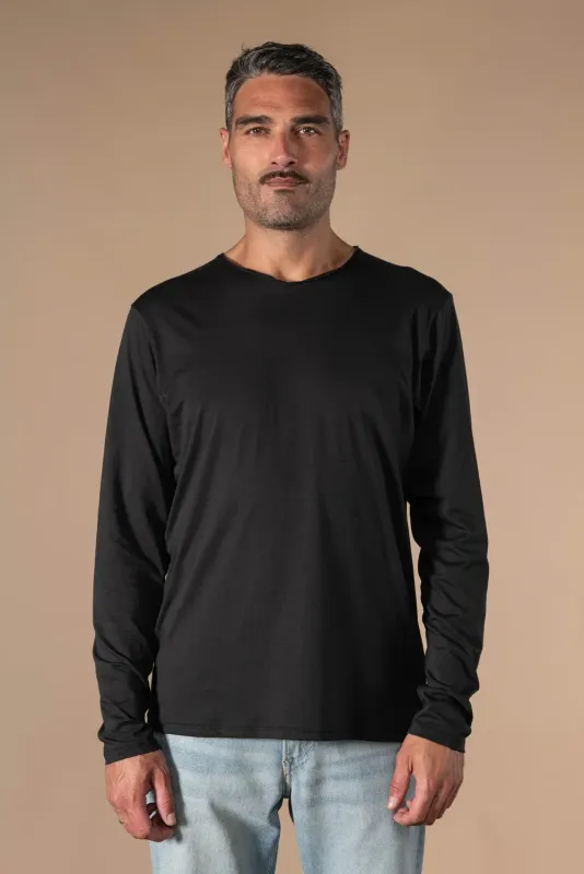 T-SHIRT MANCHES LONGUES NAHO NOIR