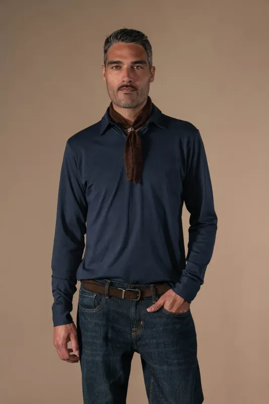 POLO MANCHES LONGUES RAPHAEL MARINE