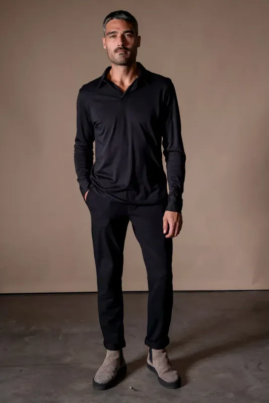 POLO MANCHES LONGUES RAPHAEL NOIR