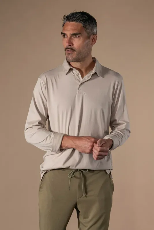 POLO MANCHES LONGUES RAPHAEL BEIGE