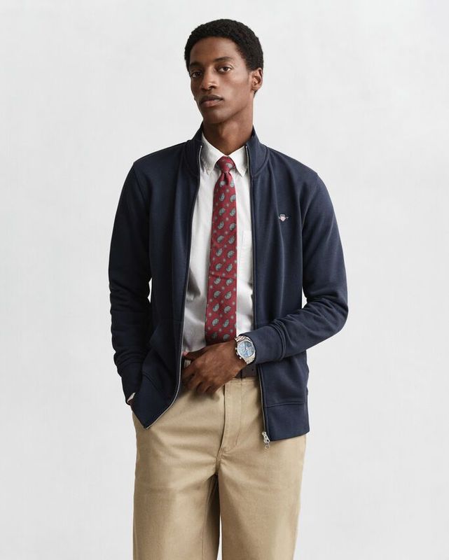 SWEAT CARDIGAN ZIPPE MARINE