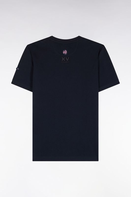 T-shirt col rond motif bleu marine ton/ton