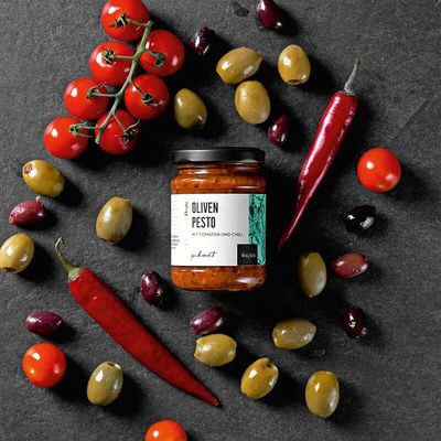 Oliven Pesto mit Tomaten und Chili 175g