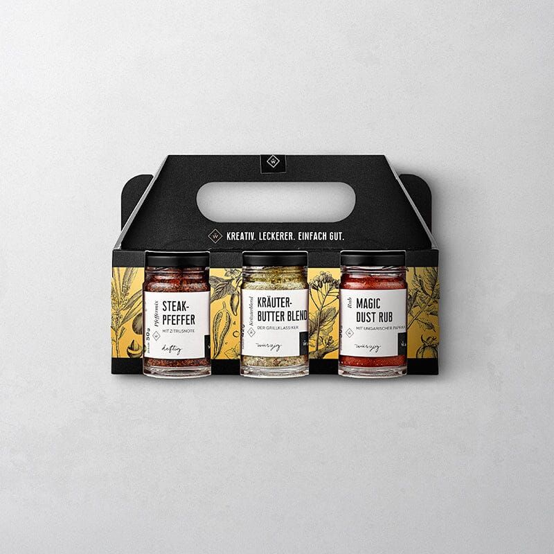Kräuter-Set mit Steakpfeffer, Kräuterbutter Blend und Magic Dust RUB