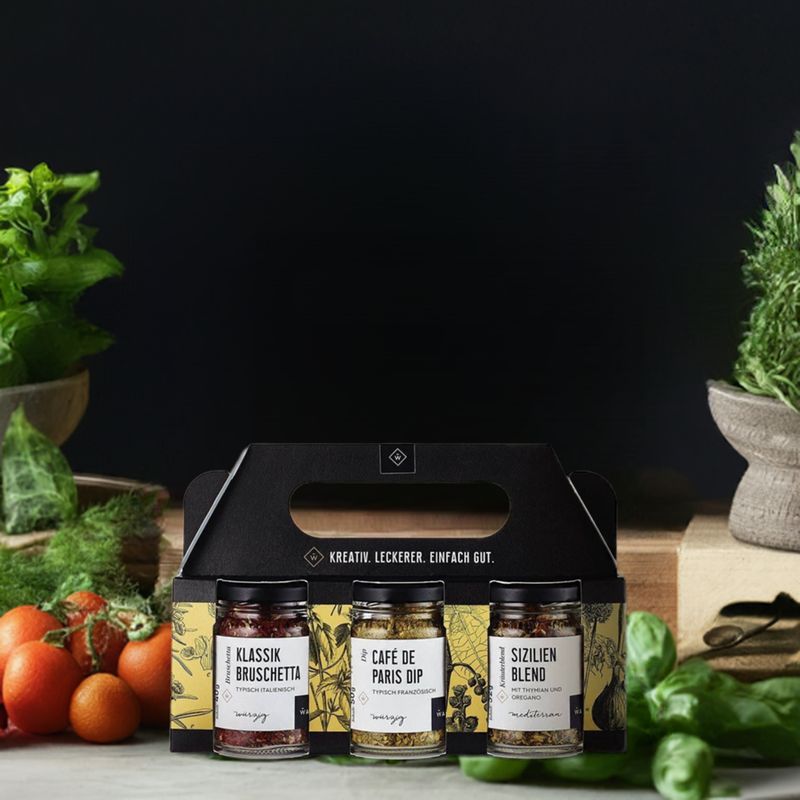 Kräuter-Set - mit Klassik, Bruschetta, Café de Paris Dip &amp; Sizilien Blend