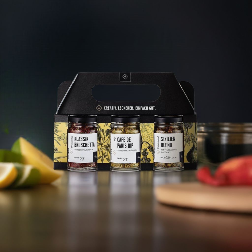 Kräuter-Set - mit Klassik, Bruschetta, Café de Paris Dip &amp; Sizilien Blend