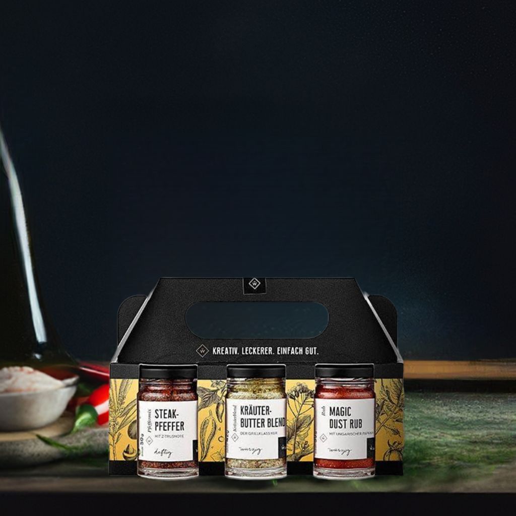 Kräuter-Set mit Steakpfeffer, Kräuterbutter Blend und Magic Dust RUB