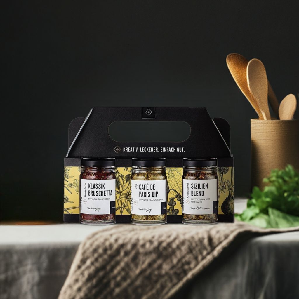 Kräuter-Set - mit Klassik, Bruschetta, Café de Paris Dip &amp; Sizilien Blend