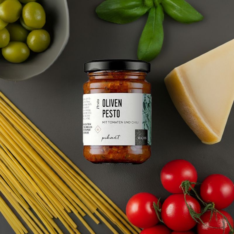 Oliven Pesto mit Tomaten und Chili 175g