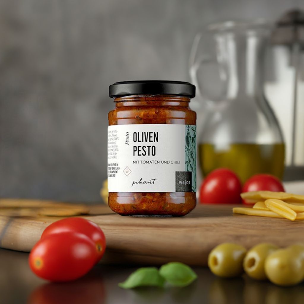 Oliven Pesto mit Tomaten und Chili 175g