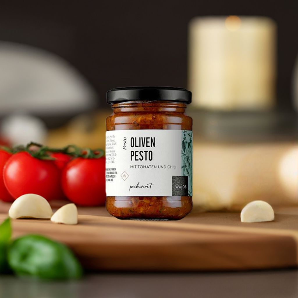 Oliven Pesto mit Tomaten und Chili 175g