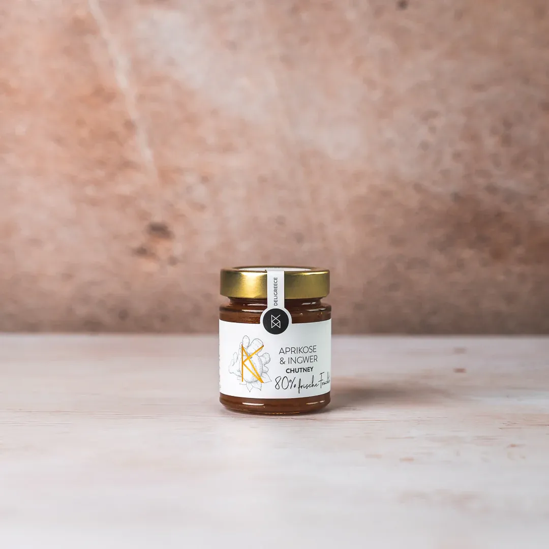 Aprikose &amp; Ingwer Chutney 80% - 180g Glas