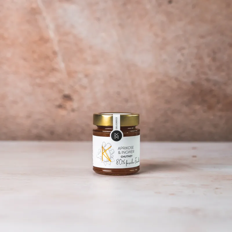 Aprikose &amp; Ingwer Chutney 80% - 180g Glas