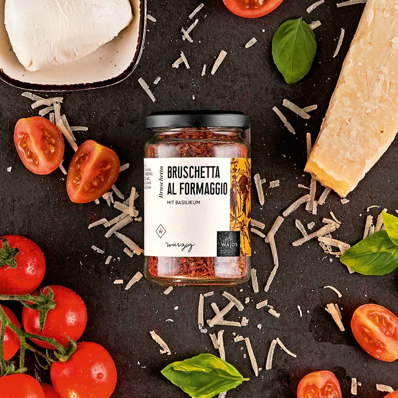 Bruschetta al Formaggio mit Basilikum 90g