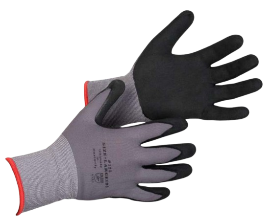 Code: 125 - Nylon Knit Nitrile Grip Coated General Purpose Glove Code: 125 - Nylon Knit Nitrile Grip Coated General Purpose Glove