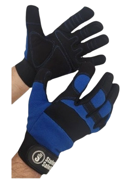 Code: MCAV1 - Synthetic Leather Palm Mechanic Style Glove Anti-Vibration Gel Padded Palm