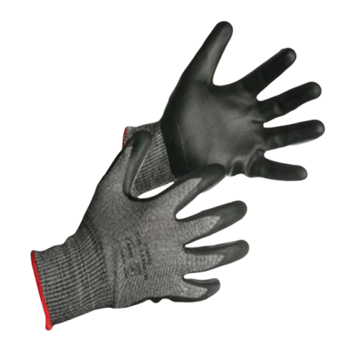 Code: 460PU - ANSI Cut Level A5 HPPE-Stainless Steel Polyurethane Coated Glove