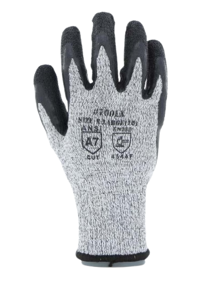 Code: 700LX - ANSI Cut Level A7 HPPE-Stainless Steel Latex Coated Glove