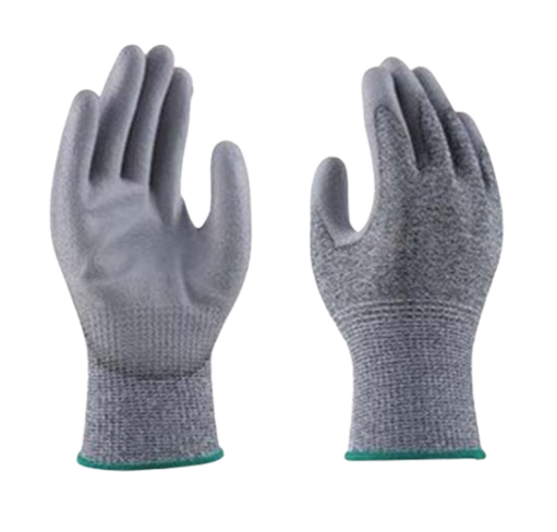 Code: A6PUT - ANSI Cut Level A6 HPPE-Stainless Steel Knit Polyurethane Coated Glove with Touchscreen Compatibility