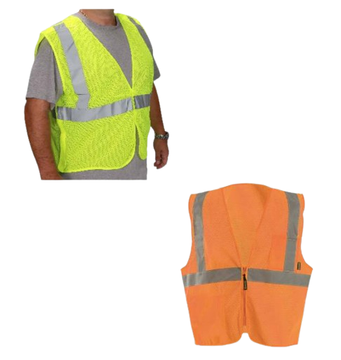 Code: C2YVV/C2OVV - High Visibility Safety Vest ANSI/ISEA Class 2 Retro-Reflective Stripes