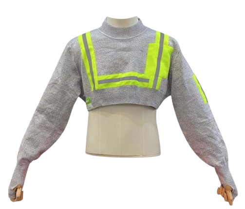 Code: A5CHV - ANSI Cut Level A5 Cape Sleeve with High Visibility Striping