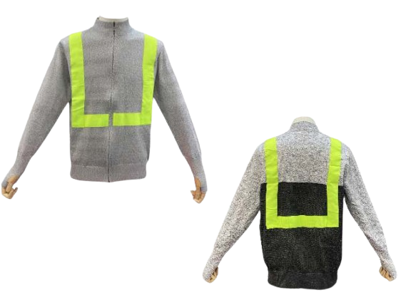 Code: JMBHV - ANSI Cut Level A5 Zippered Jacket with Vented Mesh Back & High Visibility Striping