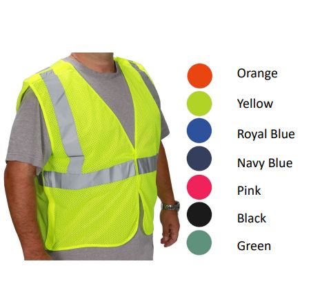 High Visibility Safety Vest ANSI/ISEA Class 2 Retro-Reflective Stripes
