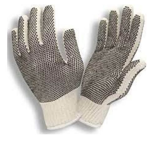 Code: 7GKD2 - 7 Gauge Cotton Polyester blend String Knit General Purpose Glove - PVC dots two sides